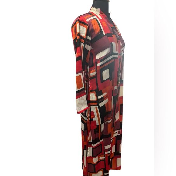 Women’s Geometric Shape Long sleeve Multicolored Shirt Dress-size SM - Picture 4 of 7